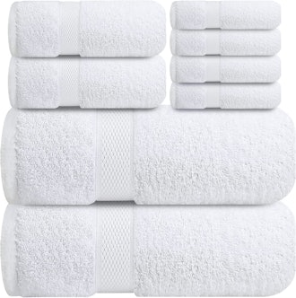 Infinitee XclusivesnPremium White Bath Towels Set (Pack of 8) 