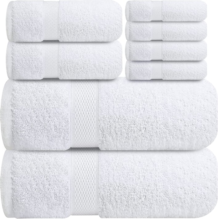 Infinitee Xclusives 100% Cotton Bath Towel Set (Pack of 8) 