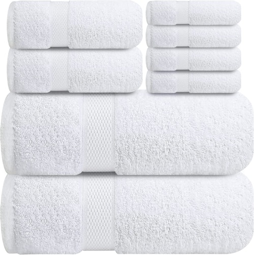 Infinitee Xclusives 100% Cotton Bath Towel Set (Pack of 8) 