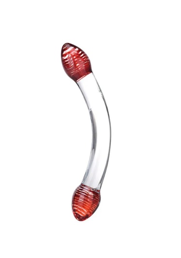 Red Head Glass Double Dildo