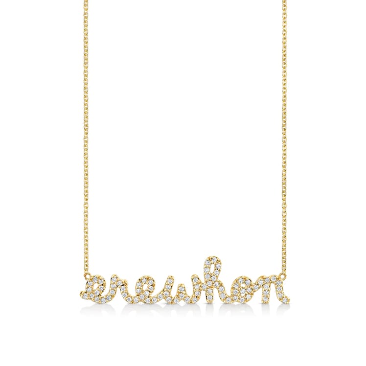 Sydney Evan x Erewhon gold nameplate necklace