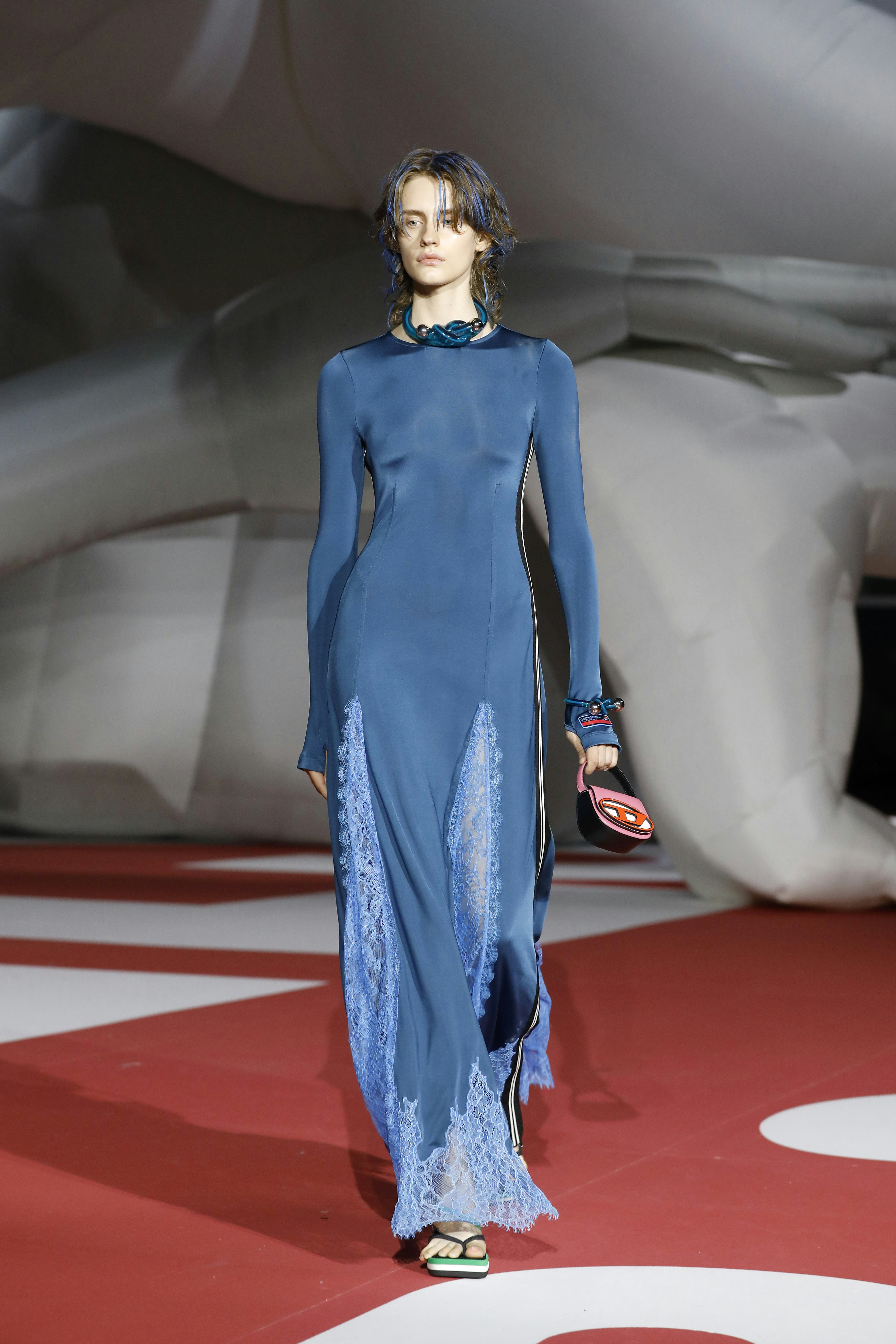 A model walks the runway of the Diesel Fashion Show during the Milan Fashion Week Womenswear Spring/...