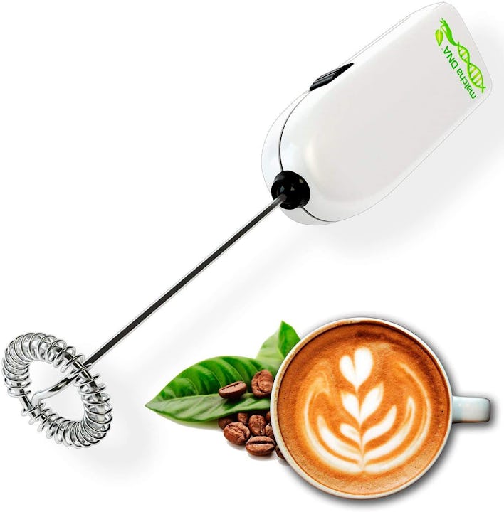 MatchaDNA Silver Handheld Battery Operated Electric Milk Frother