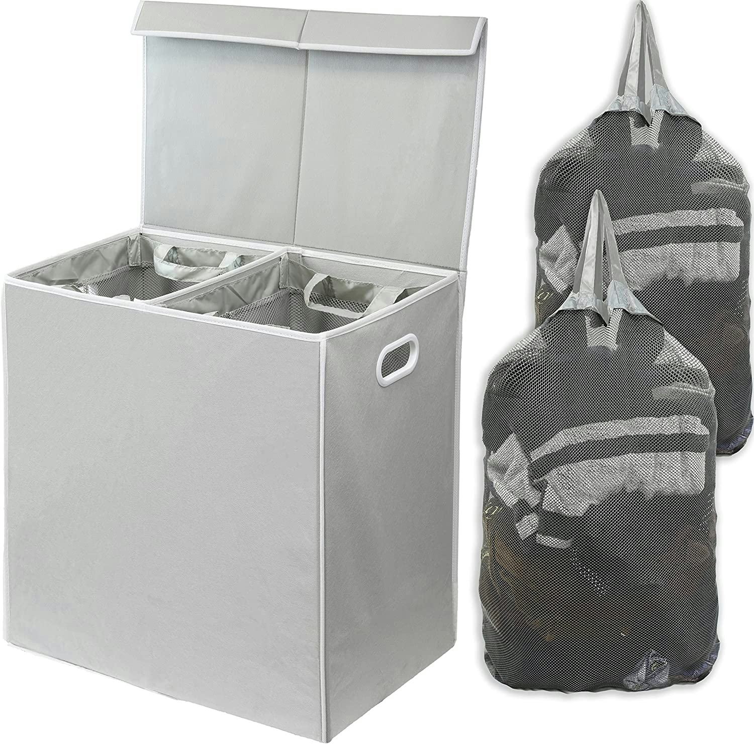 Simplehouseware Double Laundry Hamper with Lid