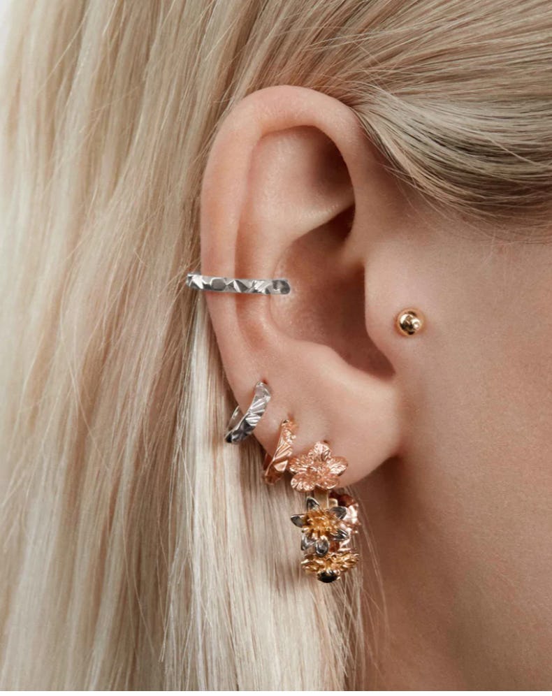 Mirror Sterling Silver Ear Cuff Micro