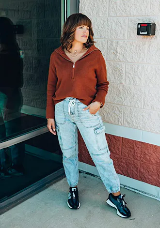 BTFBM Half Zip Pullover Sweater