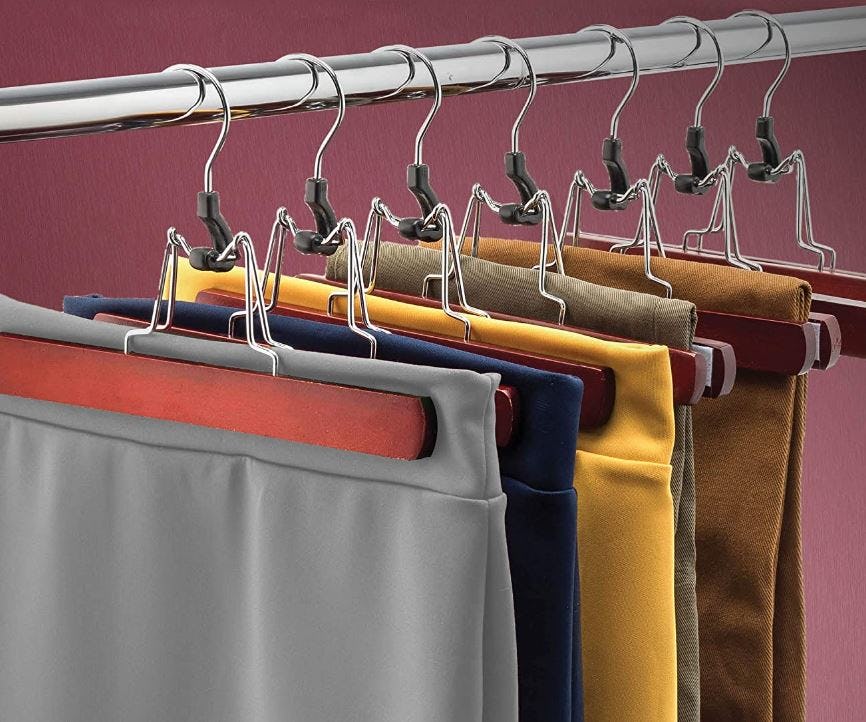 Zober Wooden Pants Hangers (10-Pack)