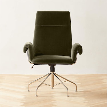Saviti Olive Velvet Office Chair