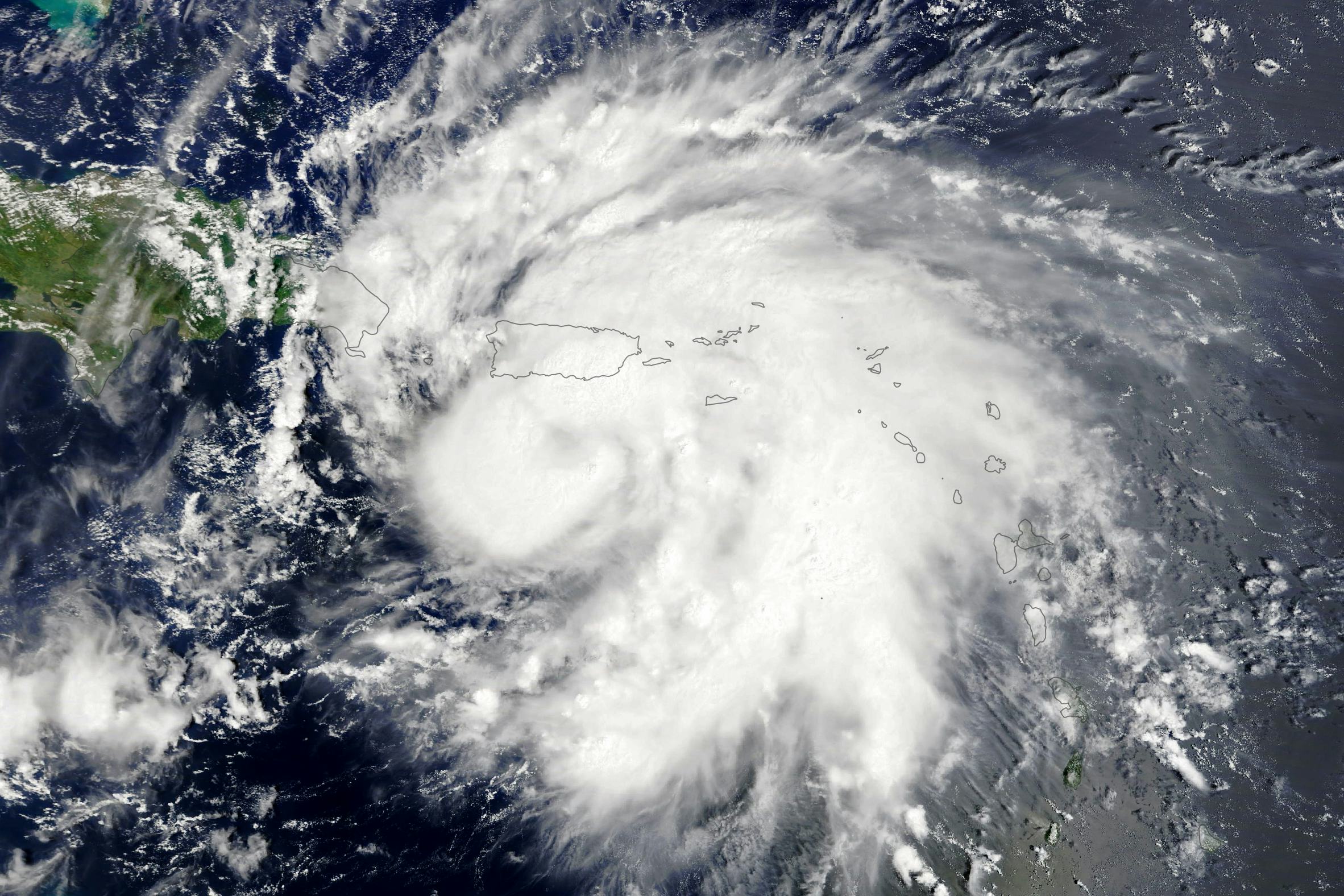 Hurricane Fiona, as seen via satellite over Puerto Rico