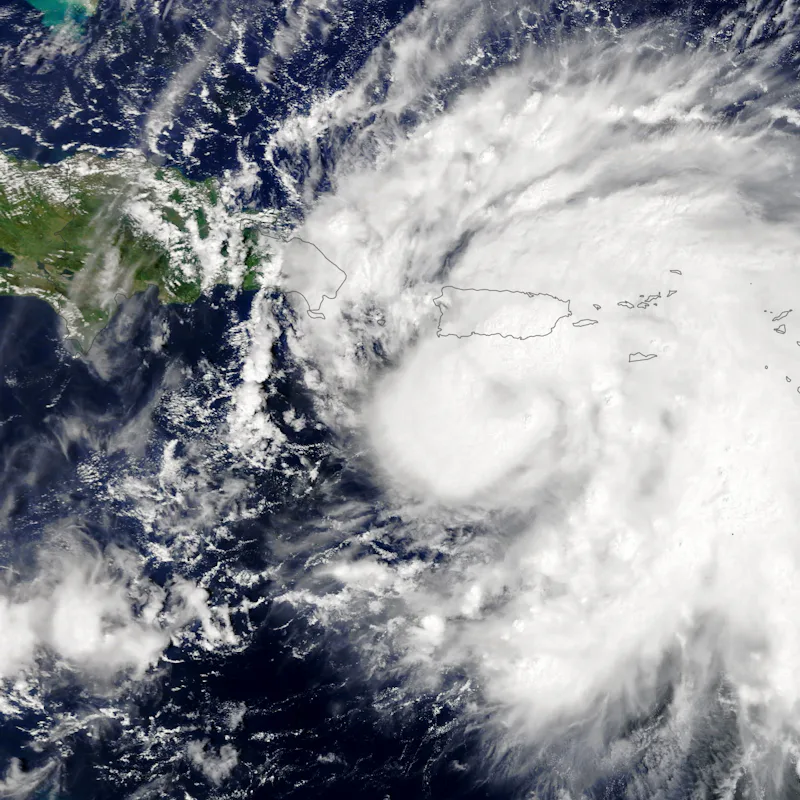 Hurricane Fiona, as seen via satellite over Puerto Rico