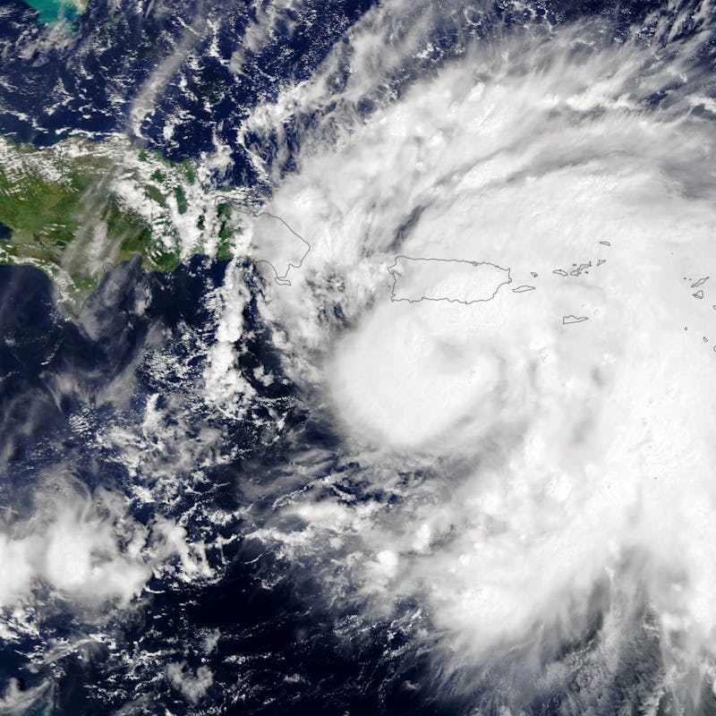 Hurricane Fiona, as seen via satellite over Puerto Rico