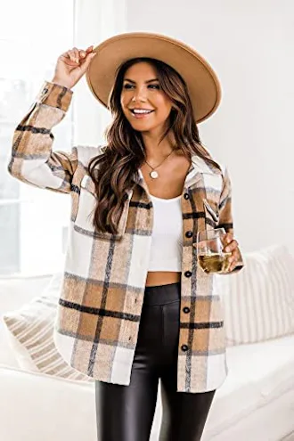 AUTOMET Casual Plaid Shacket