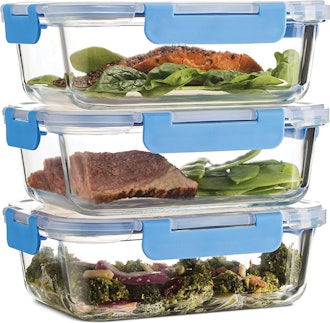 FineDine Glass Meal Prep Containers (Set of 3)