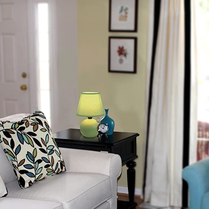 Simple Designs Mini Ceramic Globe Table Lamp