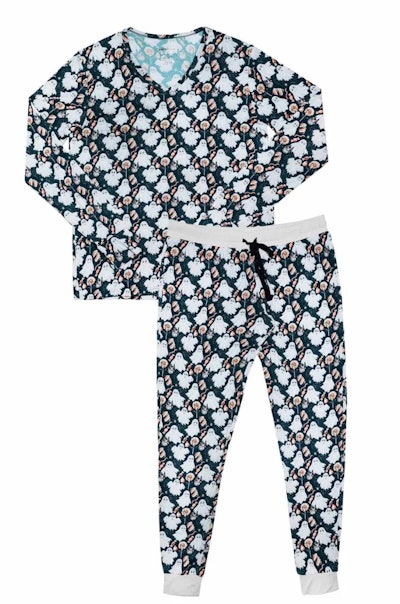 URMAGIC Halloween Themed Family Pajamas Set Monogram Print Long Sleeve  Striped Pants Pajamas Matching Set