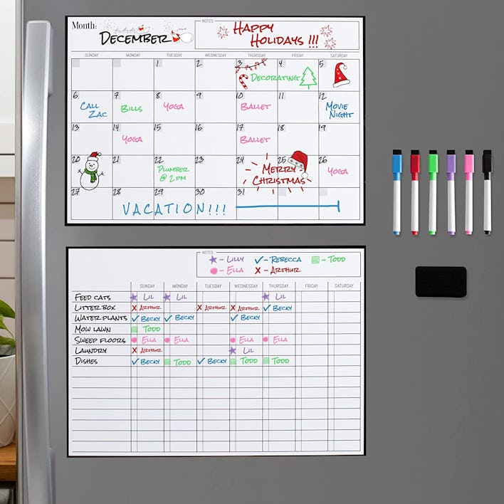 Home & Me Magnetic Dry Erase Calendar and Chore Chart