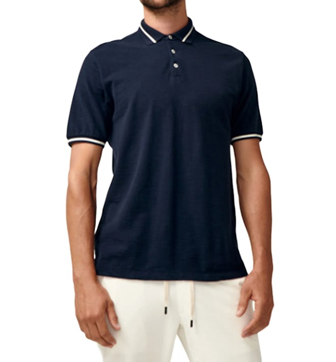 Match Point Tipped Slub Short Sleeve Polo