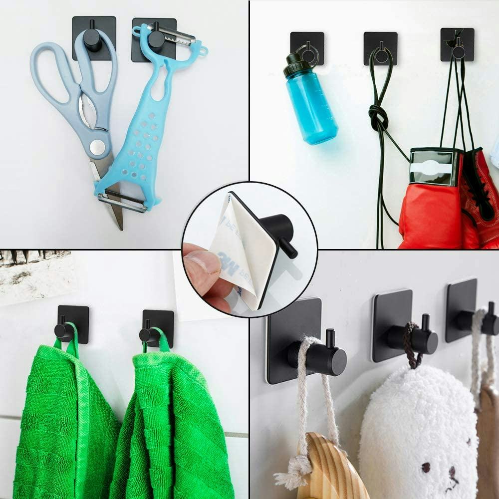 ShineMe Adhesive Coat Hooks (6 Pack)