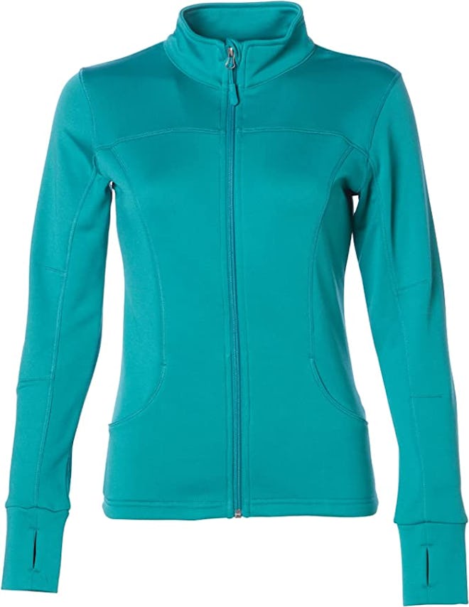 Global Blank Athletic Workout Jackets for Women, Full Zip-Up Jacket for Running, Yoga, and Sports