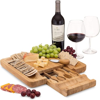 Dynamic Gear Bamboo Charcuterie Board Set With Cutlery