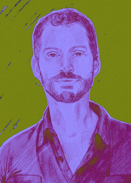 An illustration of Andrew Sean Greer