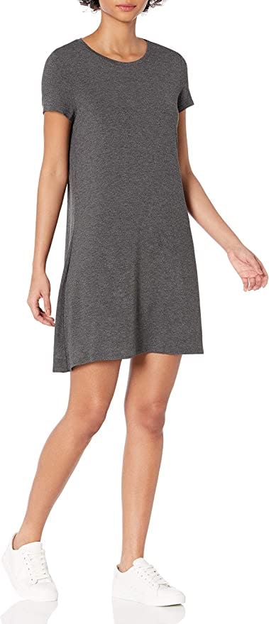Amazon Essentials Women&rsquo;s Short-Sleeve Scoop Neck Swing Dress