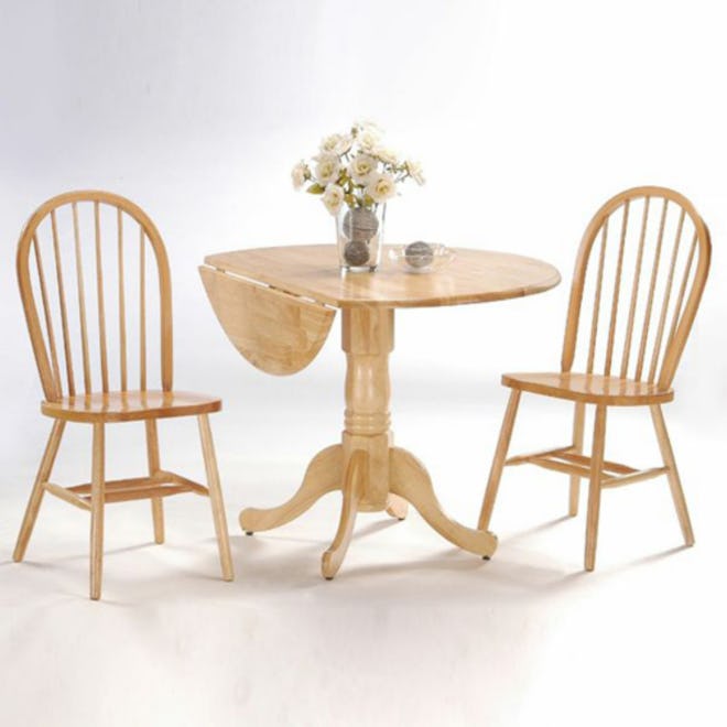 Dual Drop Leaf Table with 2 Windsor Chairs