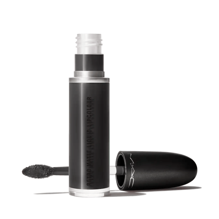 Lizzo's Retro Matte Liquid Lipcolour in black from Mac Cosmetics.