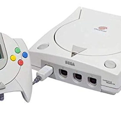 The Sega Dreamcast gaming console.