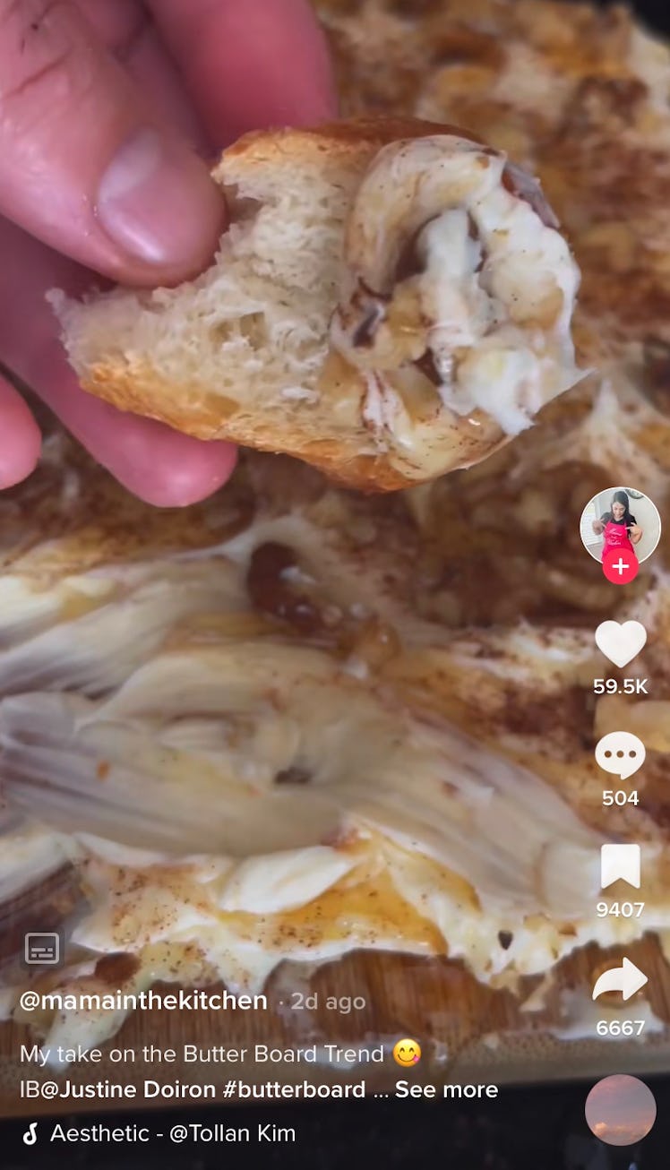 This cinnamon butter board is one of the butter board ideas for fall from TikTok. 
