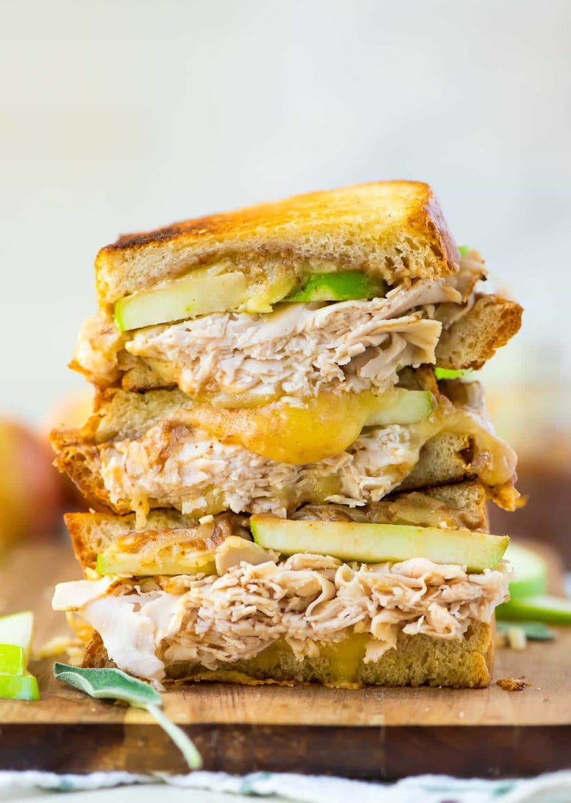 apple butter and turkey grilled cheese sandwich