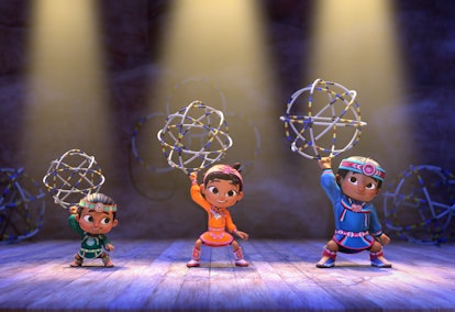 The Skycedar children perform a traditional dance.