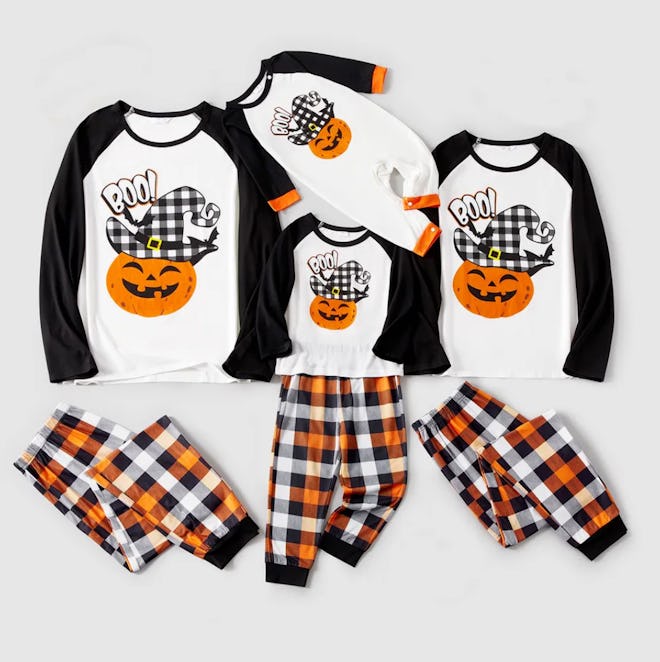 This set of Halloween Family Matching Raglan Pumpkin & Plaid Pajamas are some of the best Halloween ...