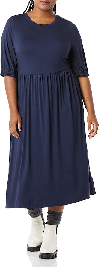 Amazon Essentials Crewneck Short Sleeve Knit Midi Dress