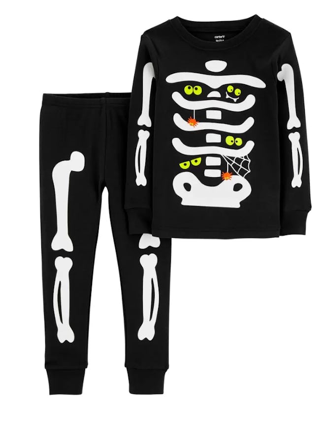 The Skeleton 2-Piece Snug Fit Halloween Pajamas are some of the best Halloween family pajamas.