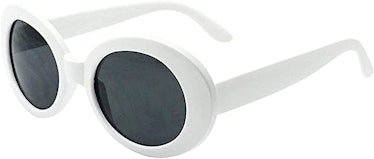 Amazon White Oval Round Sunglasses Thick Bold Retro
