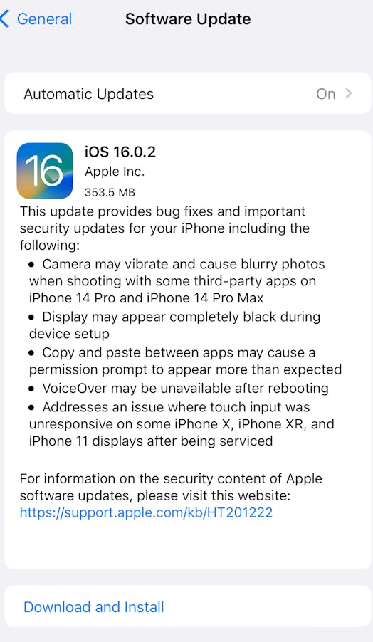 The iOS 16.0.2 update includes some major fixes for annoying iPhone issues.