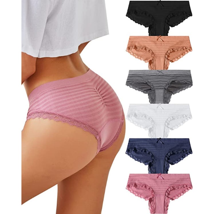 CUTE BYTE Stripe Cheeky Underwear (6-Pack)