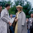 Princess Diana wearing a trench coat, 1983.