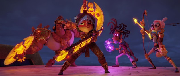 Maya and her comrades in 'Maya and the Three.'