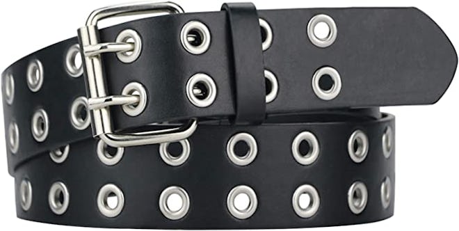 macoking Grommet Leather Belt