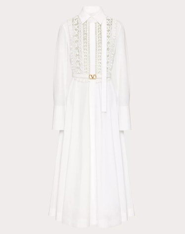 Valentino Cotton Embroidered Dress