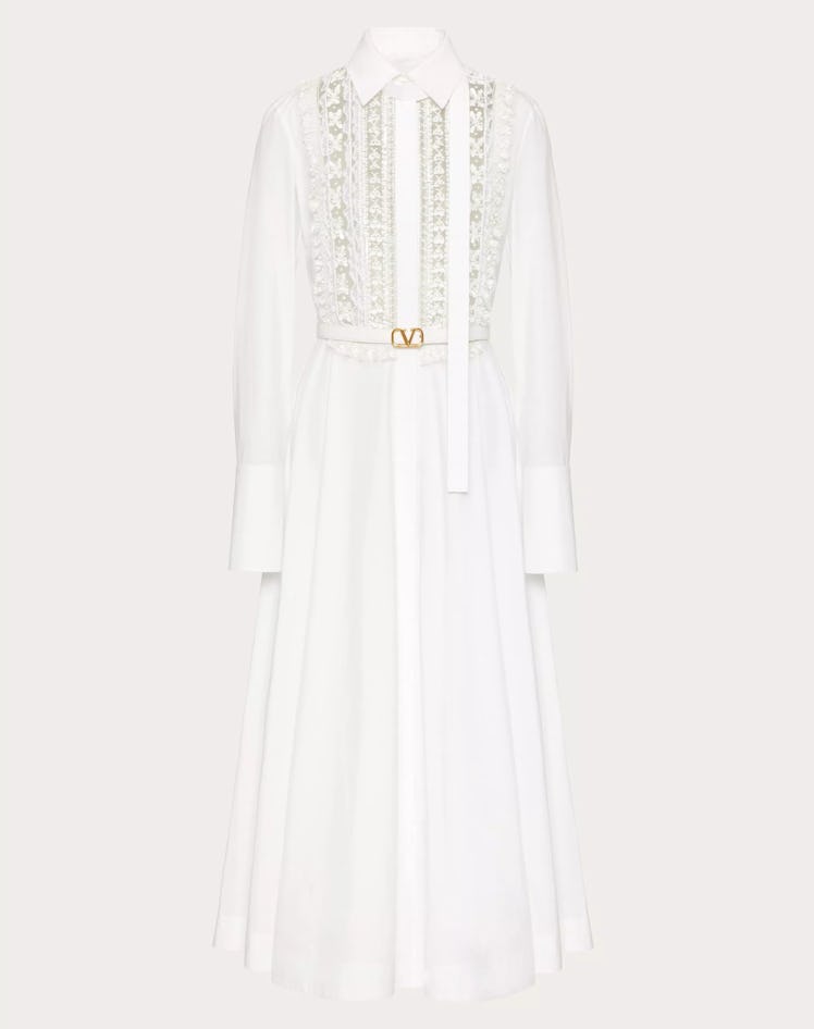 Valentino Cotton Embroidered Dress