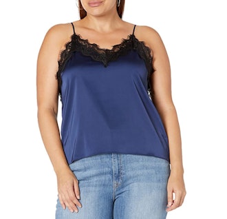 The Drop Natalie V-Neck Lace Trimmed Camisole Tank Top