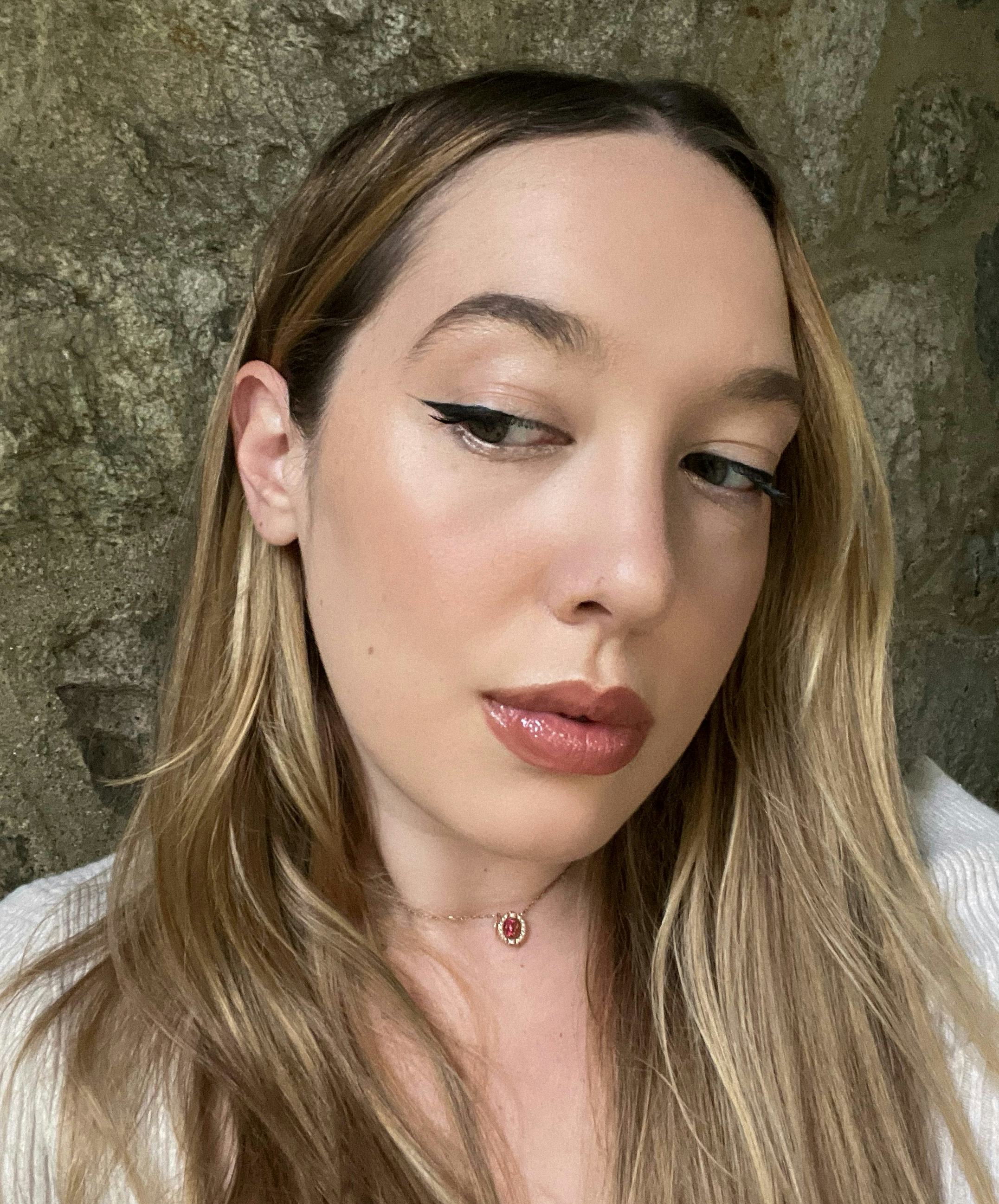 Olivia Rose Ferreiro used Valentino's Twin Liner Gel & Liquid Eyeliner to create a sharp cat eye mak...