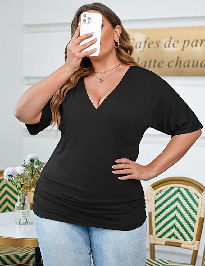 IN'VOLAND V Neck Wrap Blouse