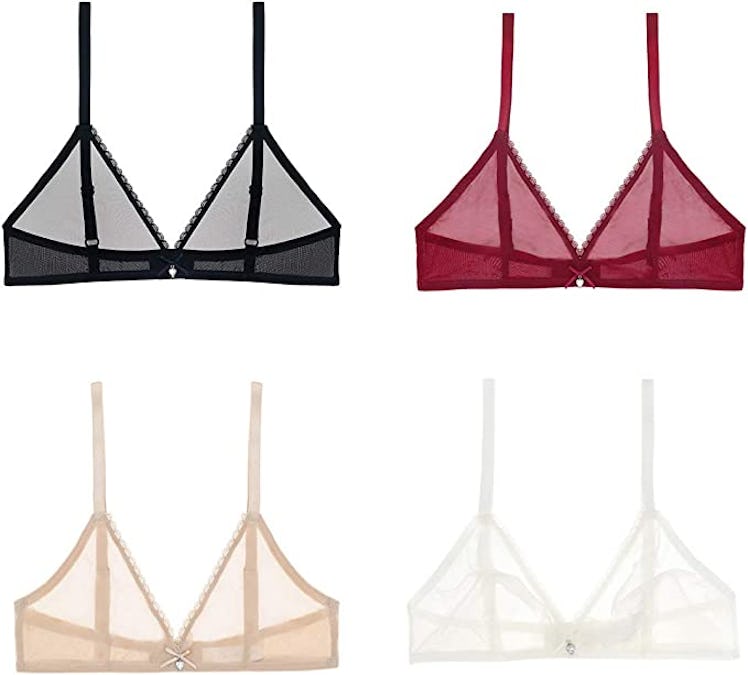 varsmiss Sheer Mesh Unlined Bra (4-Pack)