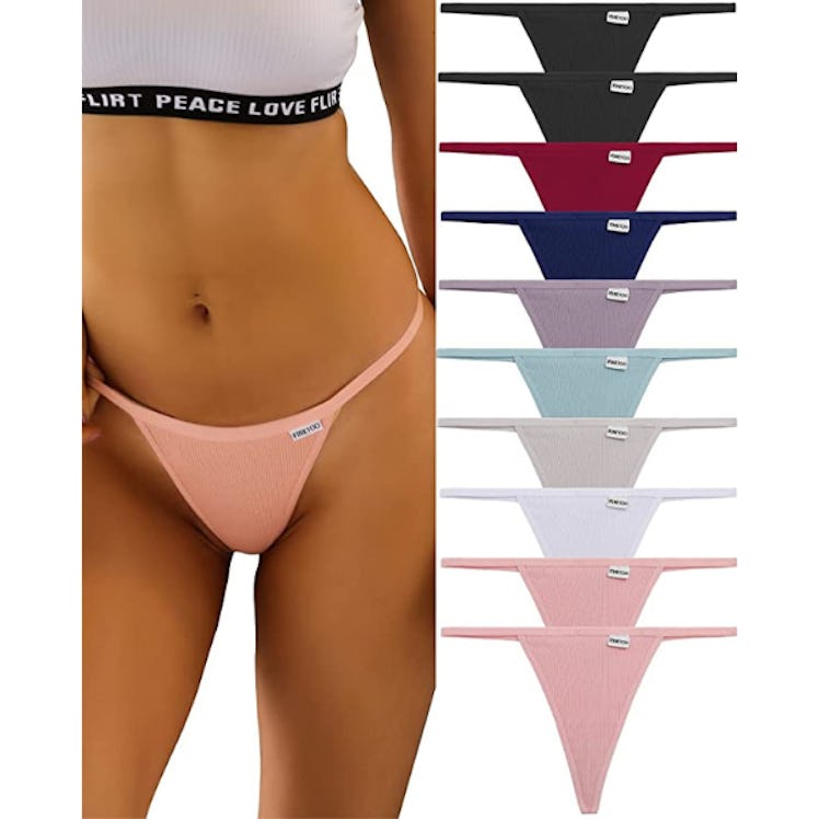 FINETOO Cotton G-String Thongs (10-Pack)