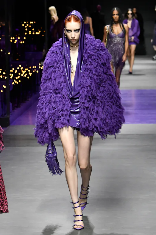 versace purple wedding dress New Atelier Versace Wisteria Purple Silk Fully Beaded Dress Gown