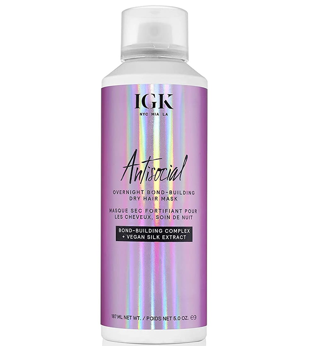 IGK Antisocial Overnight Bond Building Dry Hair Mask works its magic overnight